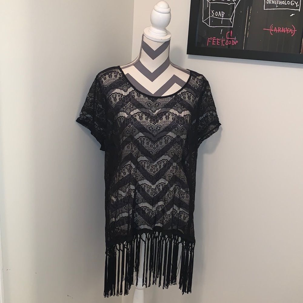 EUC Forever21+ Lace Top